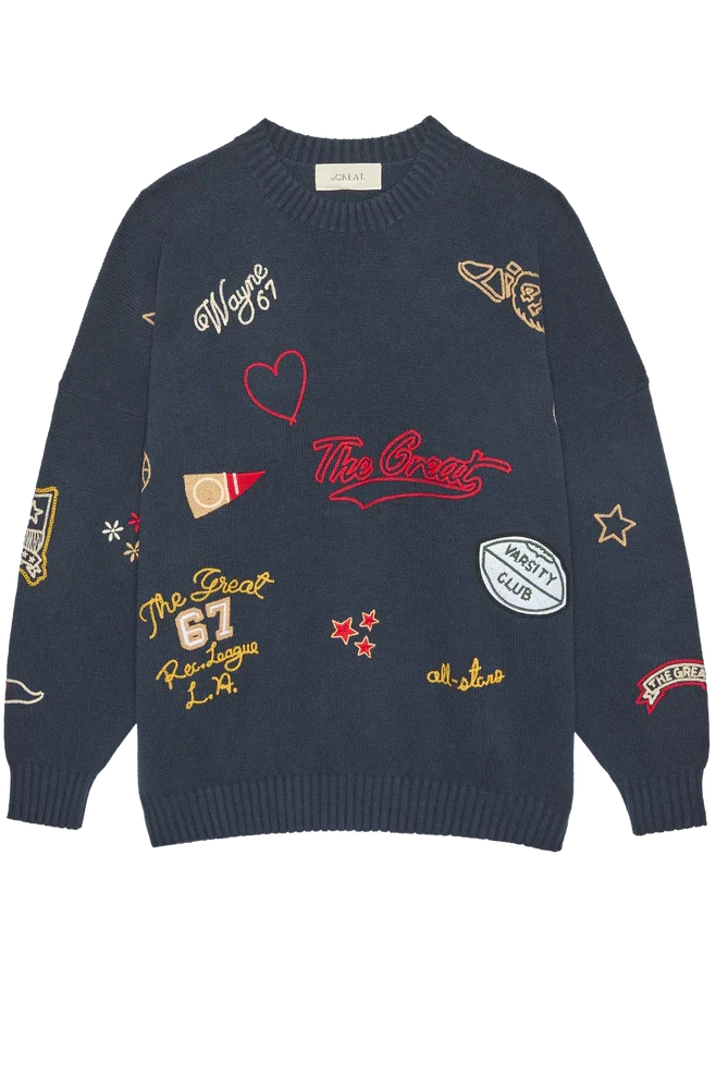 The Embroidered Oversized Crew Pullover - Image 3