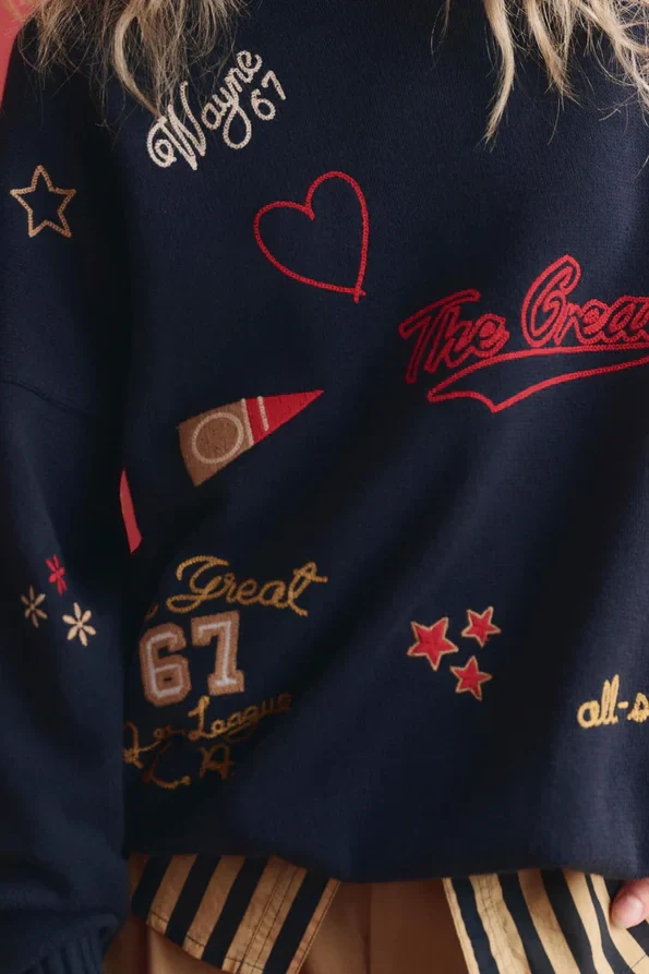 The Embroidered Oversized Crew Pullover - Image 4